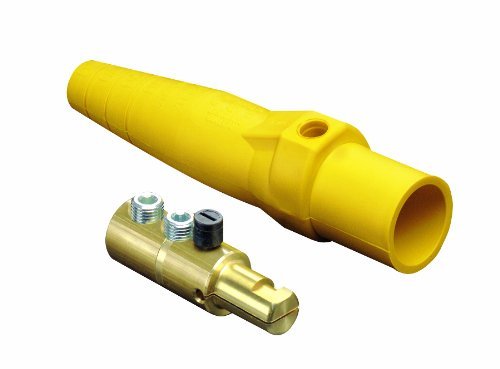 Leviton 16D24-UY 16-Series Taper Nose, Male Plug Contact, Cam-Type, Detachable, Double Set Screw Termination, Yellow - aseiso.co