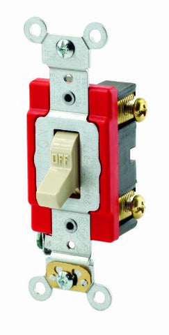 Leviton 1221-2I 20-Amp, 120/277-Volt, Toggle Single-Pole AC Quiet Switch, Extra Heavy Duty Spec Grade, Self Grounding, Ivory - aseiso.co