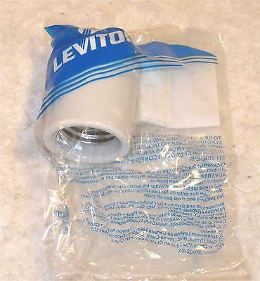 Leviton: 10045, Glazed Porcelain Lampholder, Back Wired with Cap - White - aseiso.co