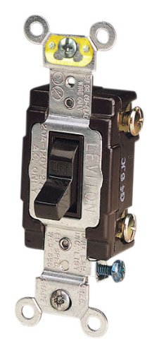 Leviton CS120-2 20-Amp, 120/277-Volt, Toggle Single-Pole AC Quiet Switch, Commercial Grade, Grounding, Brown - aseiso.co