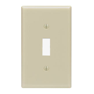 Leviton: 86001, 1-Gang Toggle Switch Wallplate, Standard Size, Ivory (5ea/pack) - aseiso.co