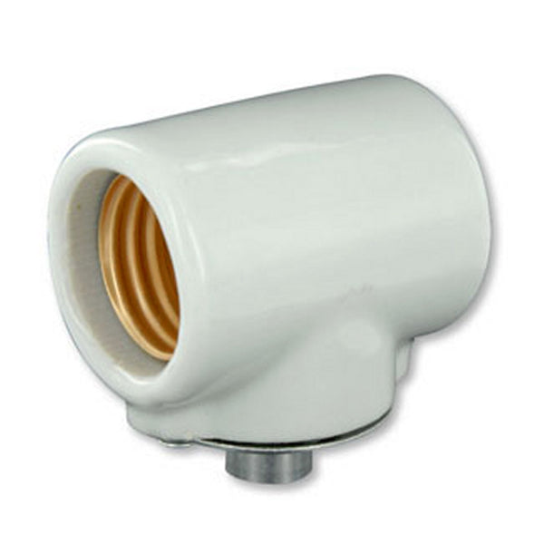 Leviton: 4010, Glazed Porcelain Lampholder, Single Circuit, Dual Socket, White - aseiso.co